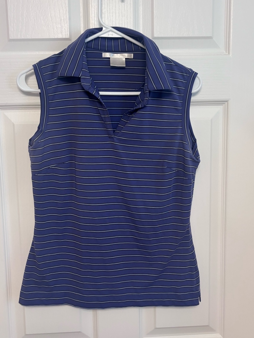 Nike Navy Blue Striped Sleeveless Polo Tank